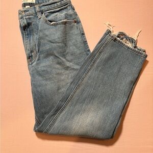 Abercrombie & Fitch Distressed Blue Cropped Jeans